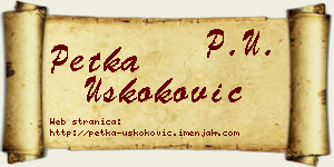 Petka Uskoković vizit kartica